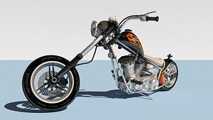 3D harley davidson chopper model