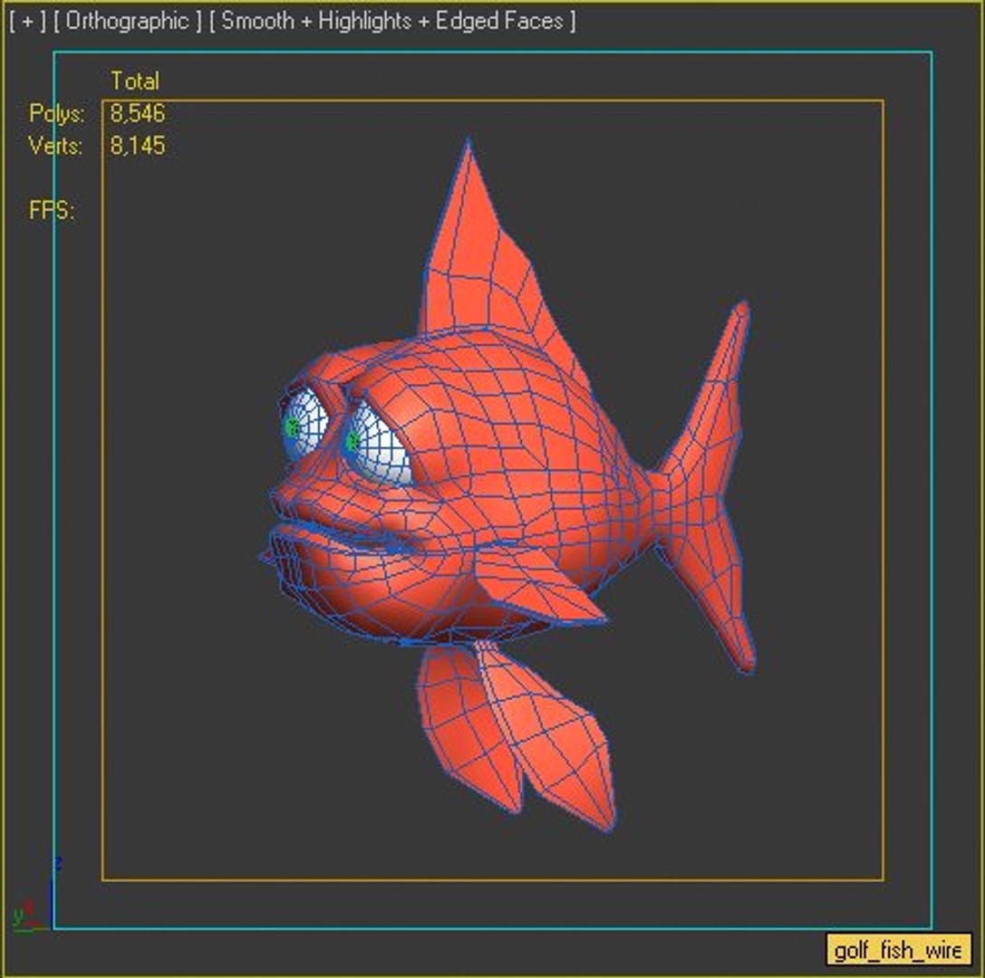 Cartoon Goldfish Rig 3d Max