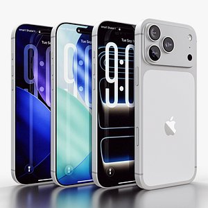 iPhone 17 Pro Max Silver 3D