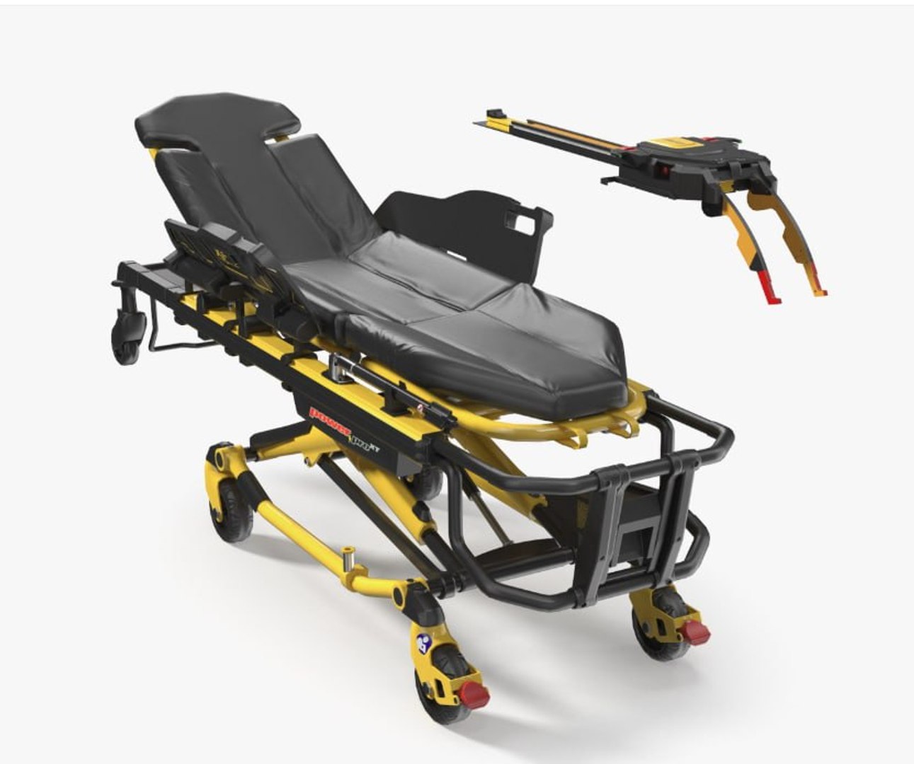 Stryker XPS Emergency Stretcher Electric Lift Rigged for Maya 3D model preview