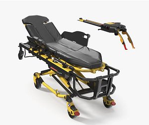 Stryker XPS Emergency Stretcher Electric Lift Rigged for Maya model
