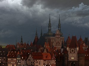 3D old european town