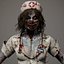 3D zombie nurse character pbr