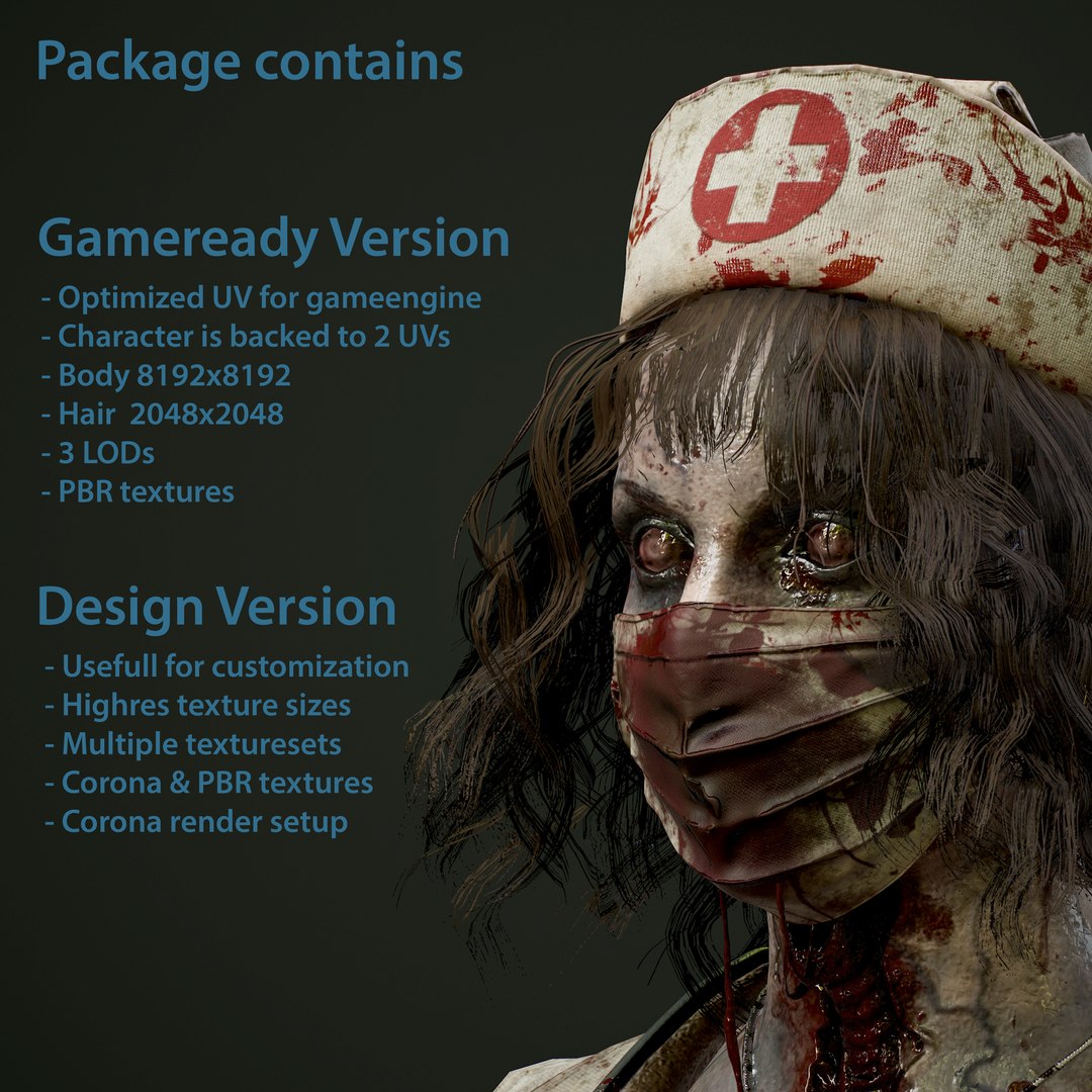 3D zombie nurse character pbr https://p.turbosquid.com/ts-thumb/ez/Y1PJzz/qznSEtos/gamemesh_preview/jpg/1510340531/1920x1080/fit_q87/431f7b380f2714789aaa0728ef95306ba6d35e47/gamemesh_preview.jpg