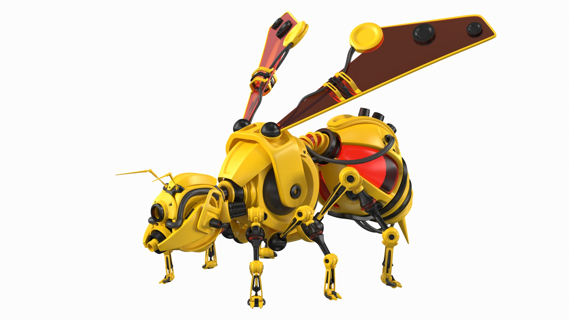 Robot Bee Yellow Rigged For Modo 3D TurboSquid 1882840