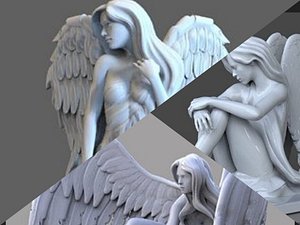 3D Angel Statues Collection model