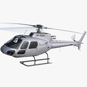 Airbus Helicopter H135 - Eurocopter AS350  with cockpit and interior 3D model