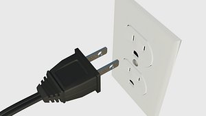 American power cord with socket with wall socket