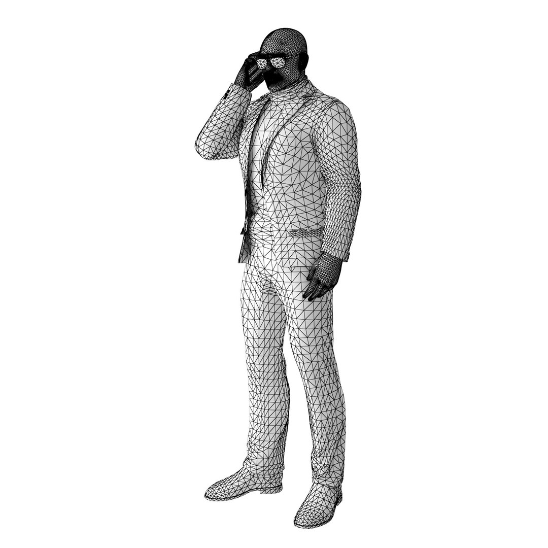 3D Model Richard Blue Suit Phone Call TurboSquid 1857271