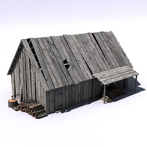3d house hut model