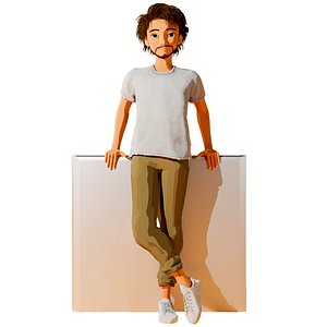 3D Riiged Stylized Teenage boy Character model