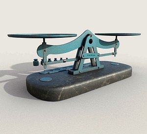 3D Old Balance Scale
