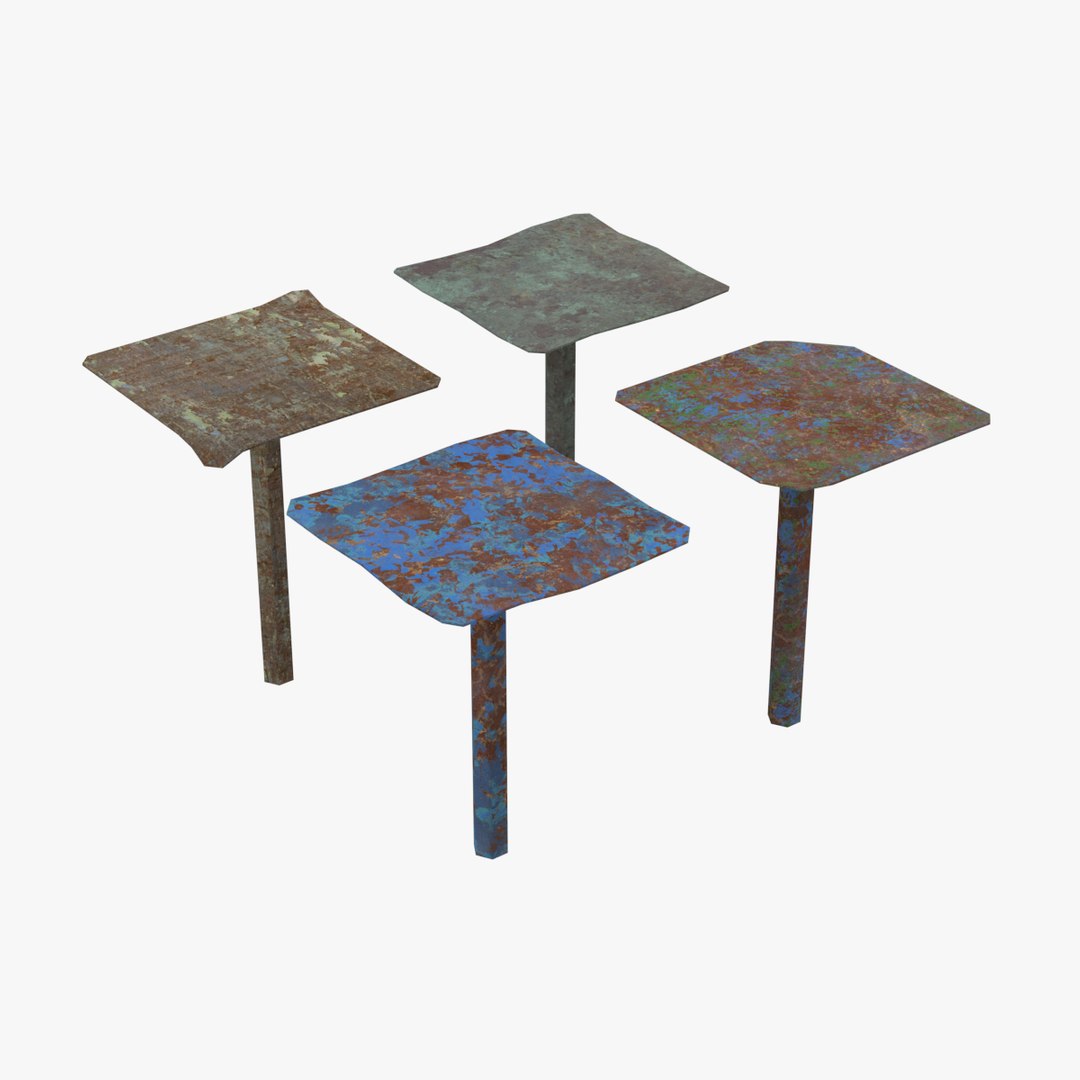 Old Metal Tables 3D Model - TurboSquid 1661876