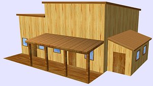 3D simple western style building model