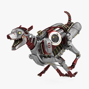 Running Futuristic Robotic Dog Concept