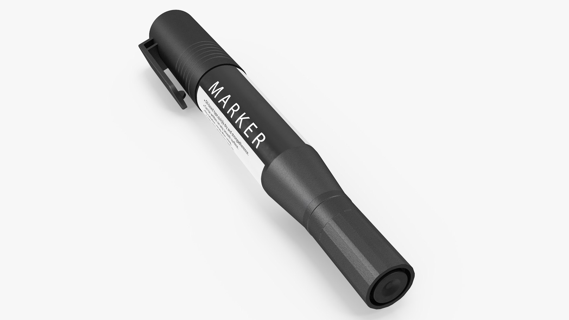 Double-Ended Marker Black 3D model preview