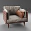 Sherwood Leather Exposed Wood Frame Chair