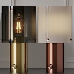 Original BTC WALTER TABLE BRASS and OPAL GLASS