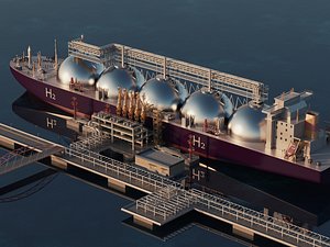 Large Liquid Hydrogen Carrier Ship 3D model