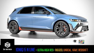 3D model Ioniq5 N Line-highres-Rigged- Unreal redshift vray