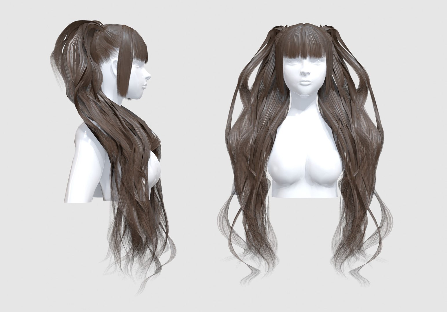 3D Wavy Female Hairstyle - TurboSquid 1961212