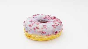 Doughnut glazed with colorful berry glazing 3D