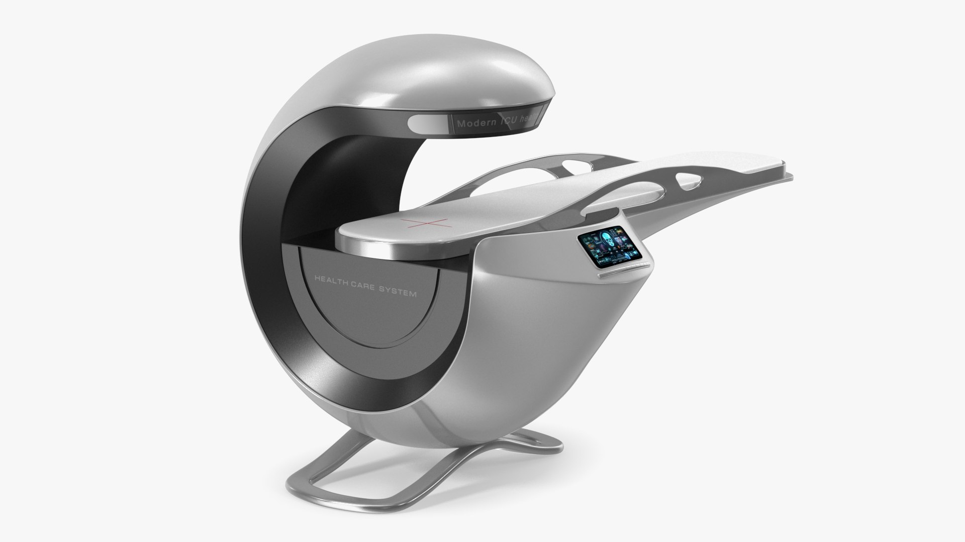Futuristic ICU Health Care Device White 3D model preview