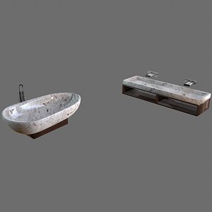 Bathroom of white granite