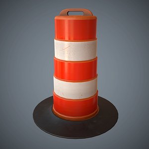 Large Traffic Cone Game Ready Low-Poly PBR