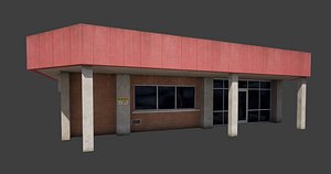 Building City Shop Bank Work Street Low-poly 3D model