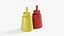 3D Small Ketchup And Mustard Bottles