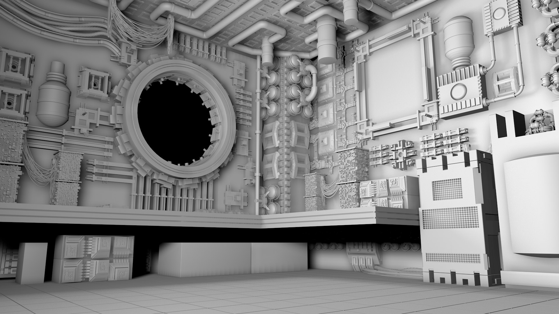 3D Model Cyberpunk Interior LITE Version - TurboSquid 2461058