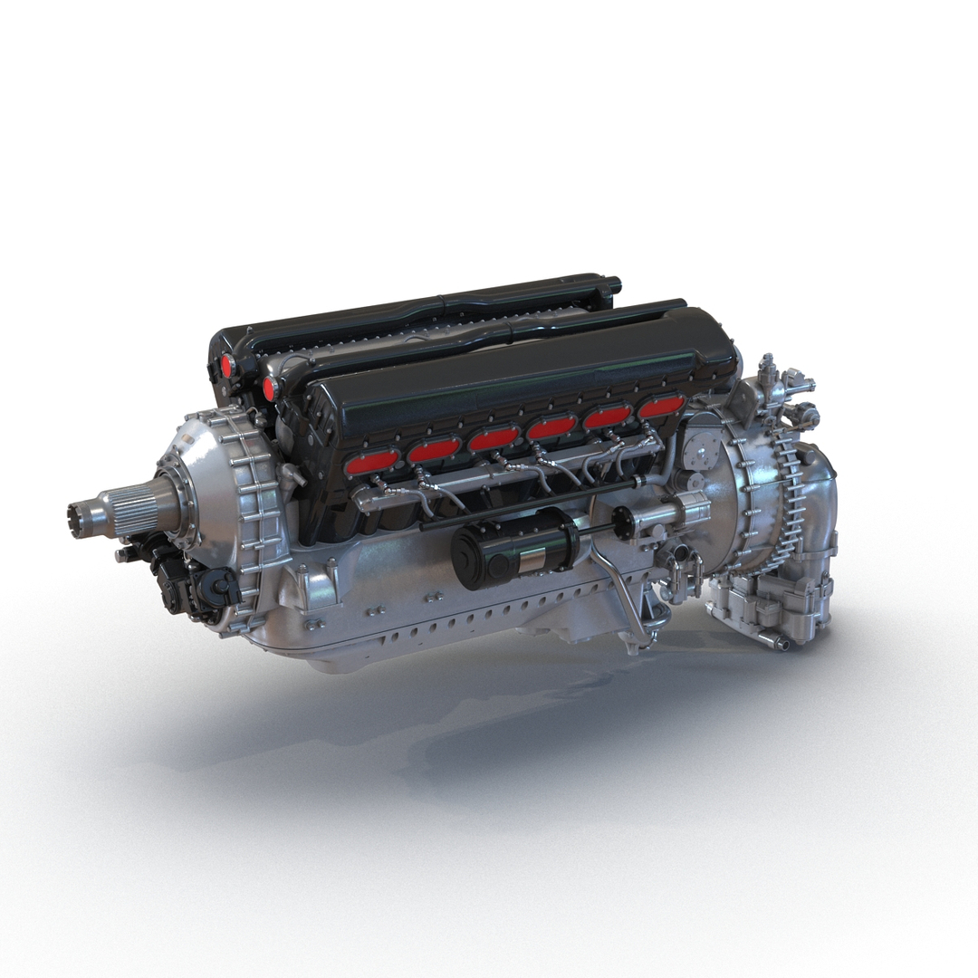 piston aircraft engines 2 3d model