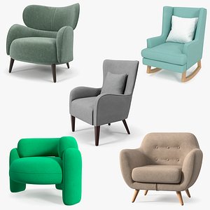 3D Armchairs Collection 12 model