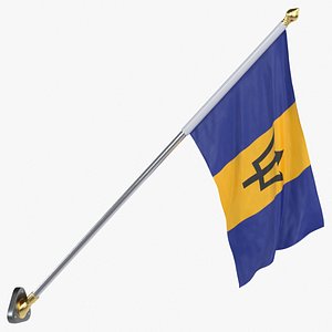 Barbados Cloth Flag Wall Mount Animated Loop