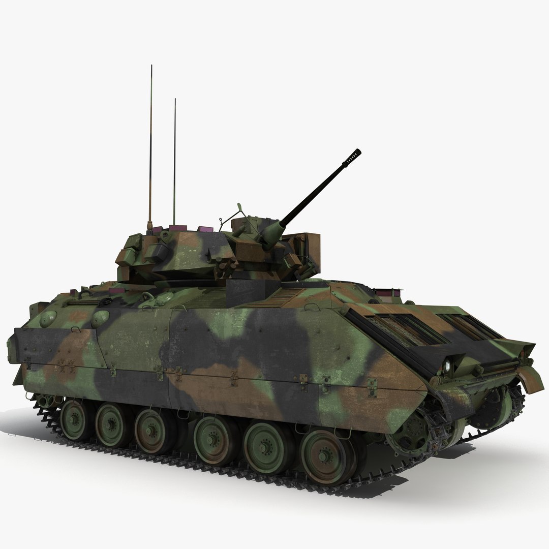 Infantry Fighting Vehicle Bradley M2 Rigged Camo 3D model preview