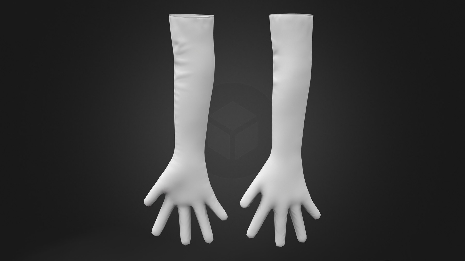 3D Black Long Biceps Elegant Gloves TurboSquid 1965132