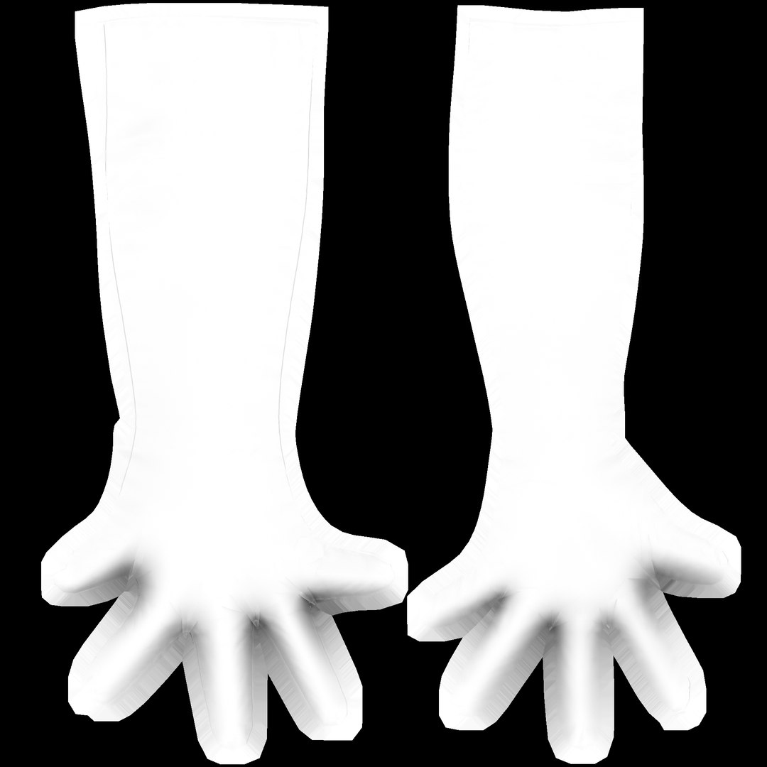 3D Black Long Biceps Elegant Gloves TurboSquid 1965132