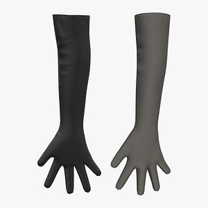 Black Long Biceps Elegant Gloves