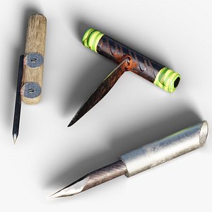 Lowpoly Prison Knifes Collection 3D model
