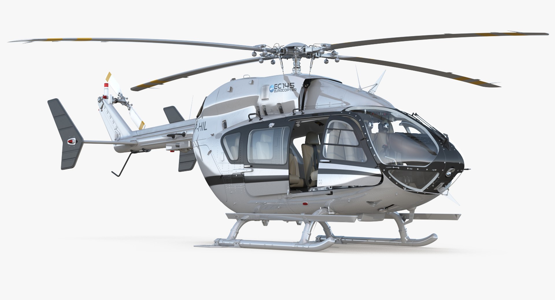 Light Utility Helicopter Eurocopter EC145 Rigged 3D model preview