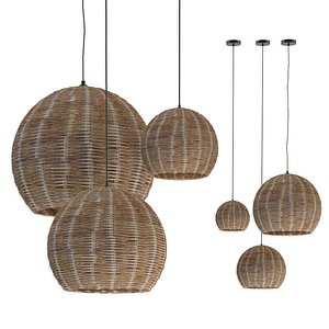 3D model chandeliers rottan set