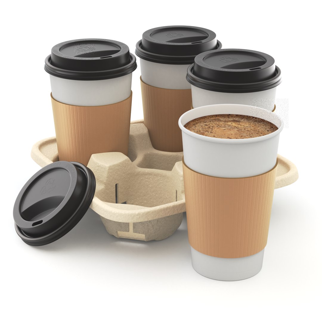 Coffee Paper Cup With Lid and Stopper 3D model - TurboSquid 2135372