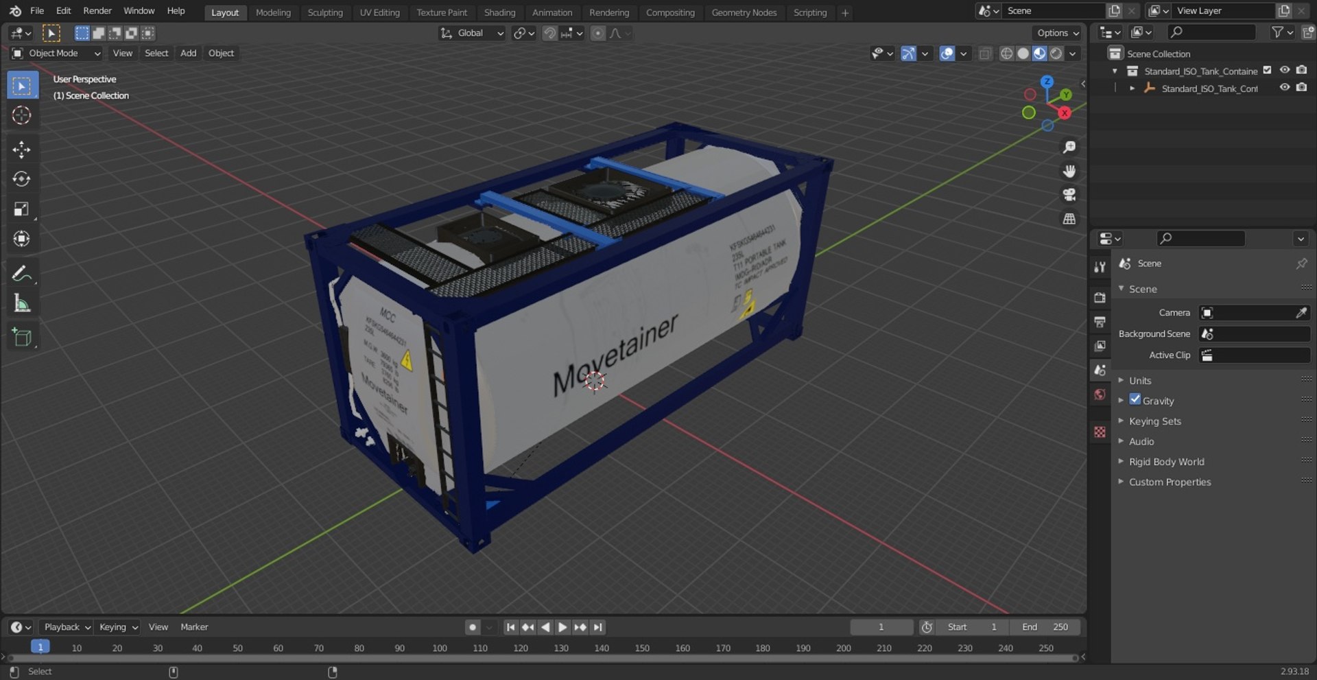 3D Standard ISO Tank Container Model - TurboSquid 2148890