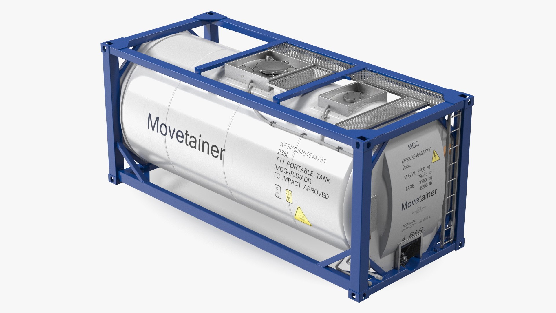 Standard ISO Tank Container 3D model preview