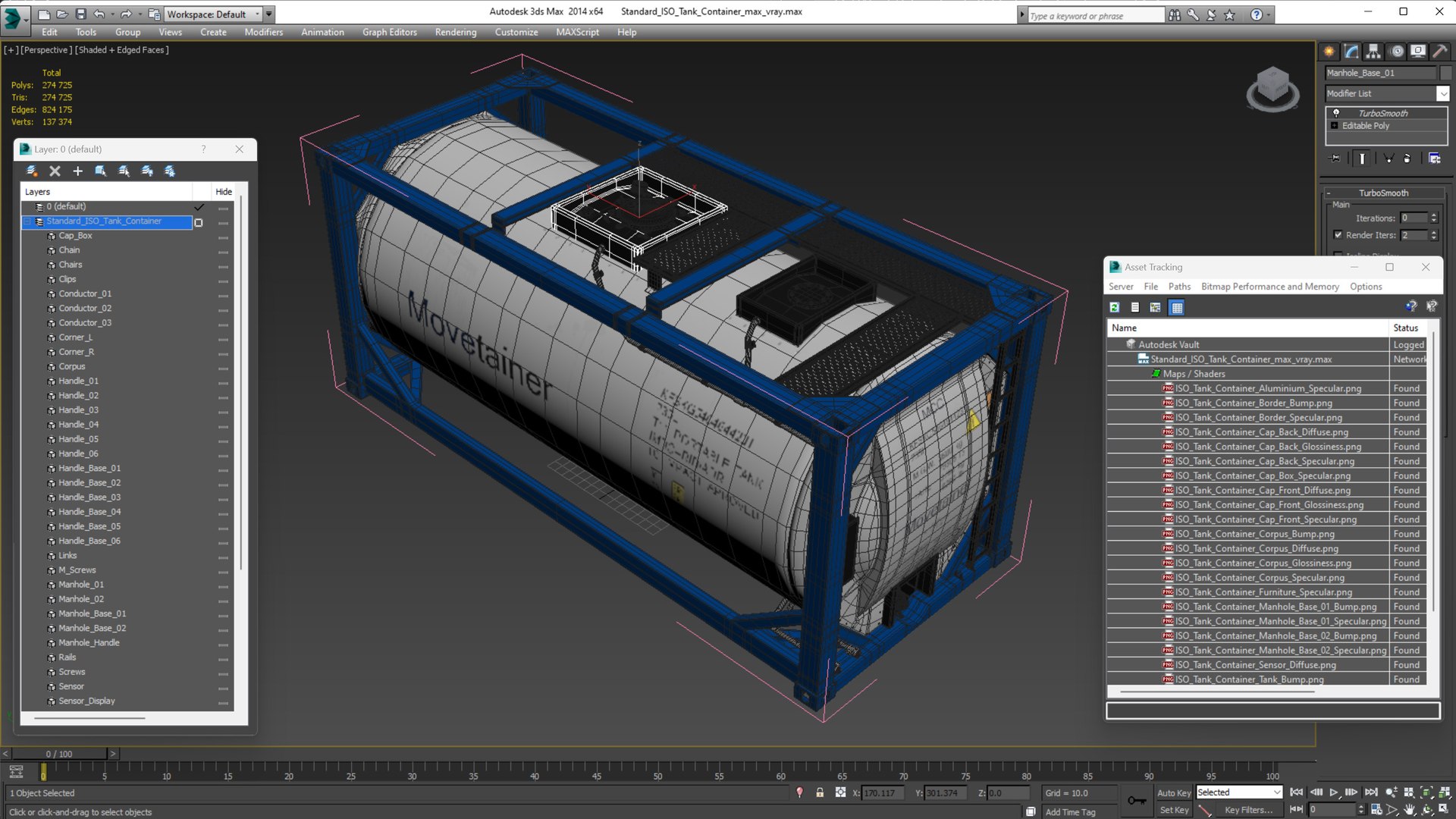 3D Standard ISO Tank Container Model - TurboSquid 2148890
