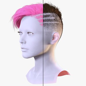 3D Patterned Fade Cut -Game-Ready 3D Hair