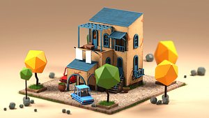 3D Low Poly House model