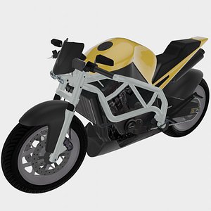 3D Furyblade 1100X - High-Poly Sport Motorcycle 3D Model - Game Asset model