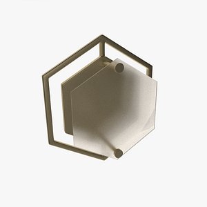 3D hex geometric wall sconce model